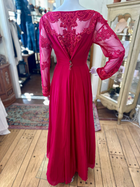 Long-sleeve Embroidered Gown