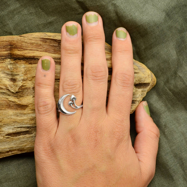 Moon & Mushroom Ring