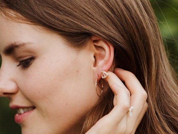 Crystal Quartz Triangle Studs