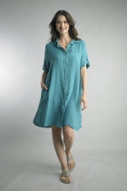 btn frnt linen dress