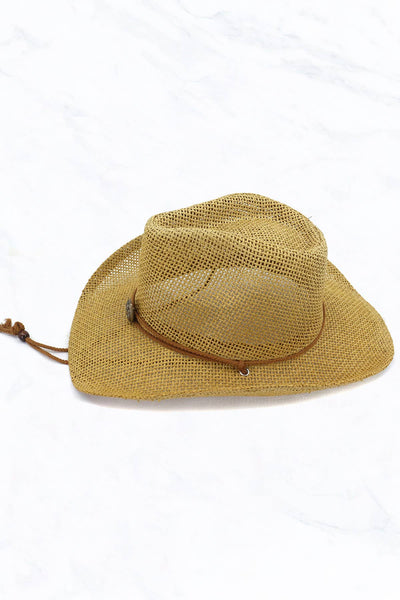 Western Straw Hat w tie