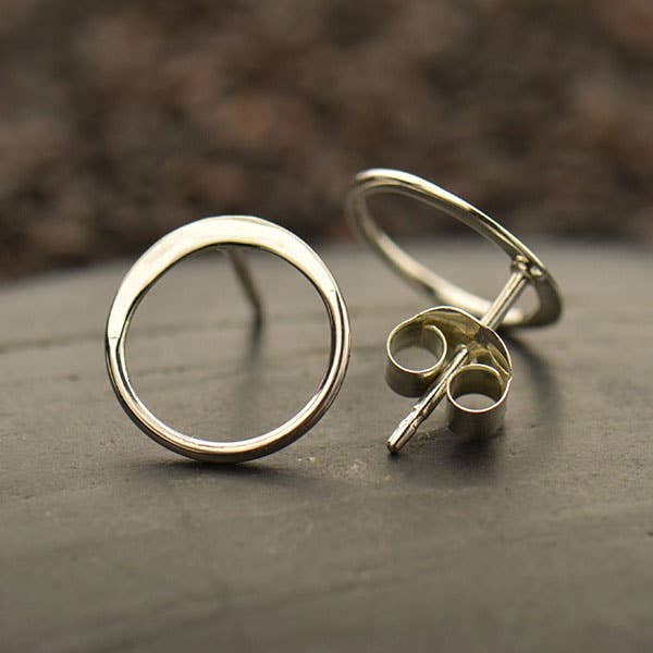Nina Designs - Open Circle Post Earring: Sterling Silver / 10mm