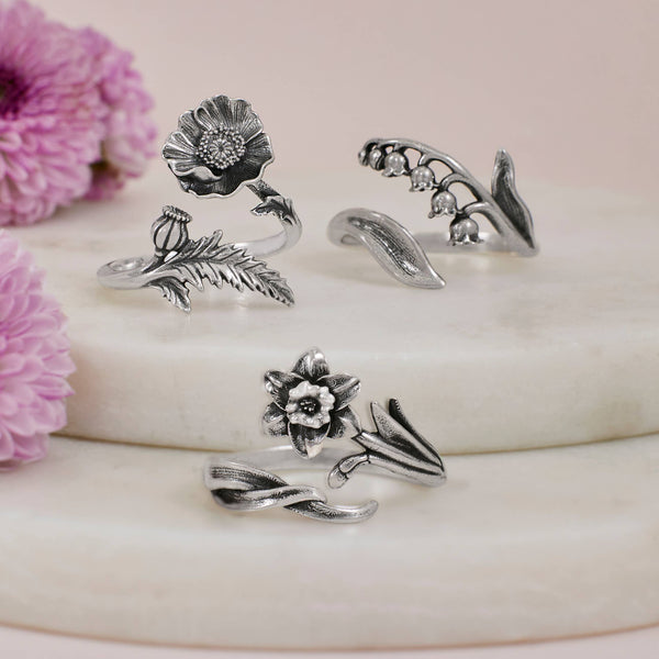 Adj. Birth Flower Rings