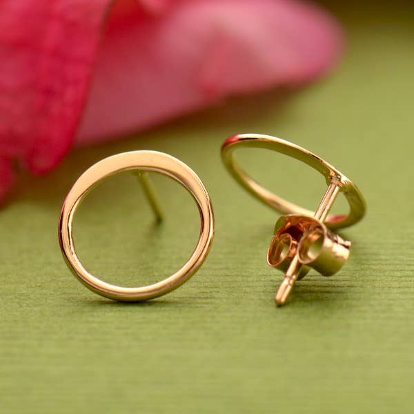 Nina Designs - Open Circle Post Earring: Sterling Silver / 10mm