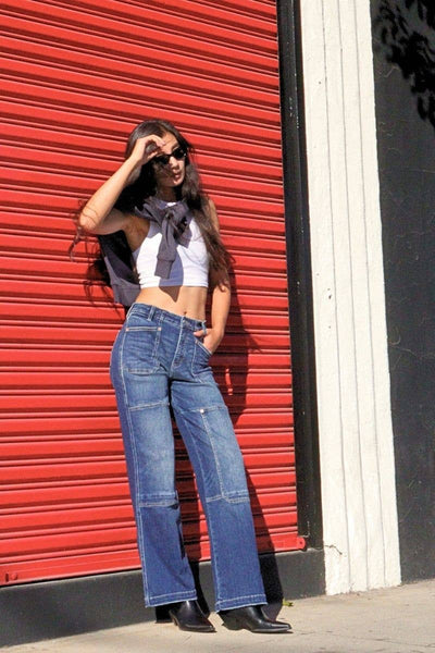WIDE LEG POCKET JEANS