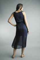 Navy silk dress