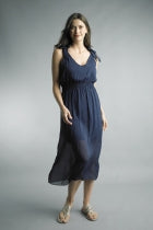 Navy silk dress