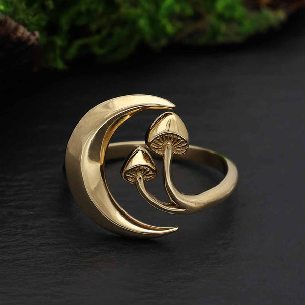 Moon and Mushroom Adj Ring