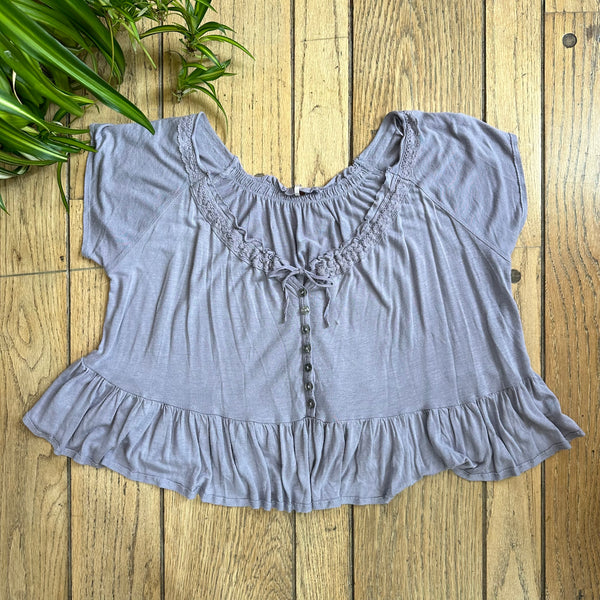 Free People Ruffle Babydoll Top