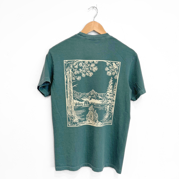 The Montana Scene - Fireside Unisex Tee - Blue Spruce: 2XL