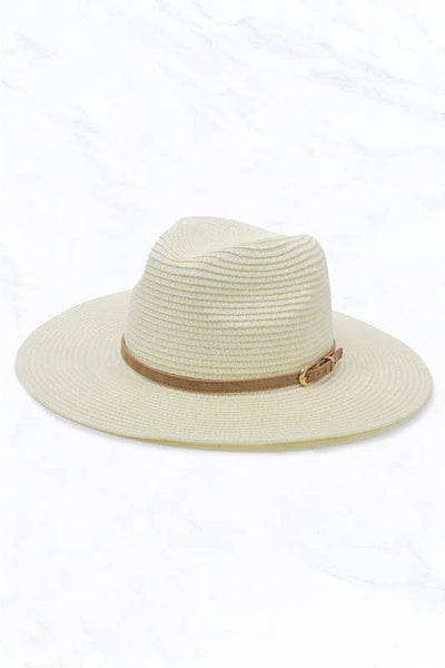 Straw Fedora with Belt