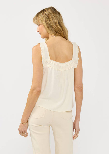 Pintuck Lace Trim Tank