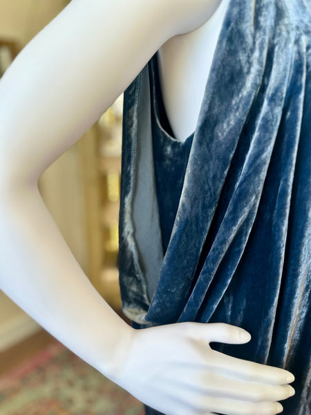 Velvet Pleated Shift Dress