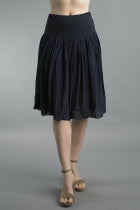 navy silk skirt