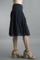 navy silk skirt