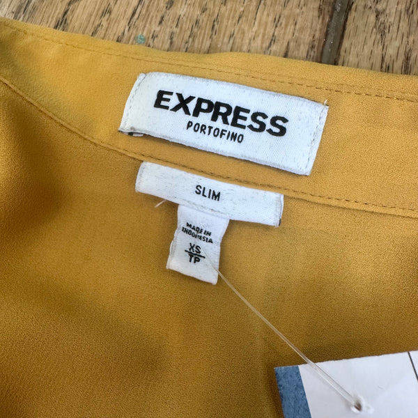 Express Mustard Button Up Body Suit