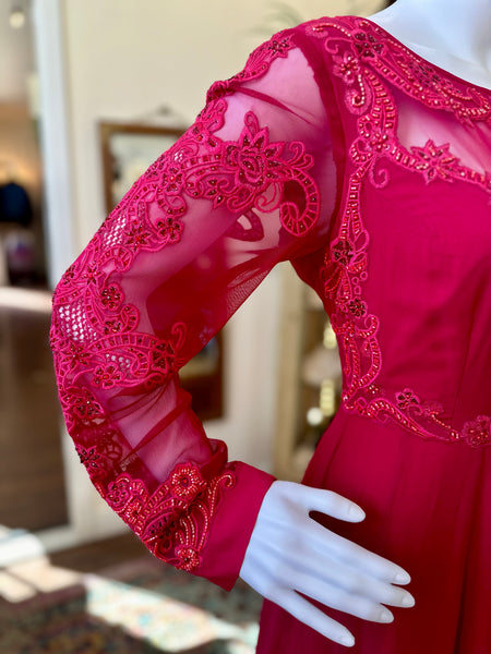 Long-sleeve Embroidered Gown
