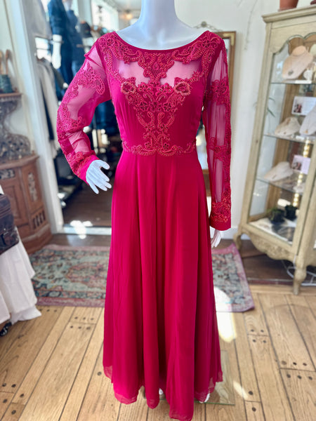 Long-sleeve Embroidered Gown