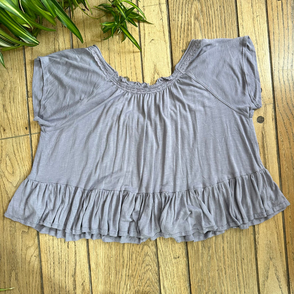 Free People Ruffle Babydoll Top