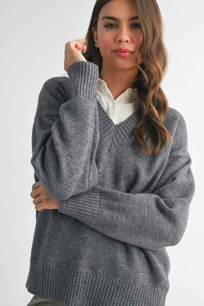 Oversized V-Neck Sweater