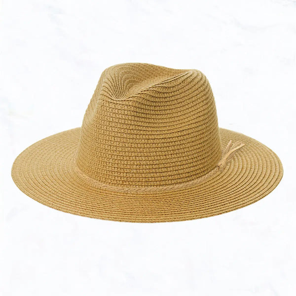 Straw Hat w/ leather Band