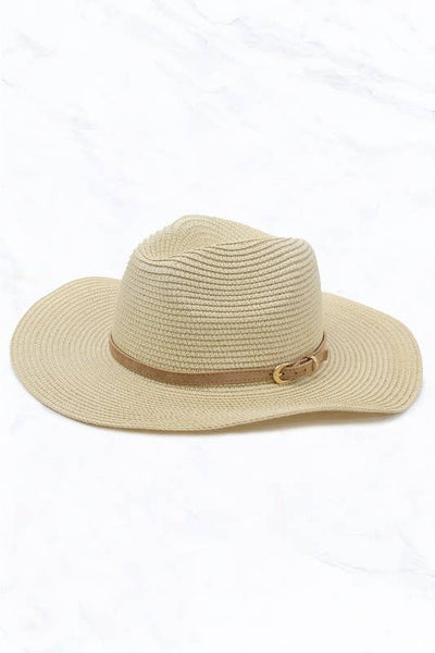 Straw Fedora with Belt