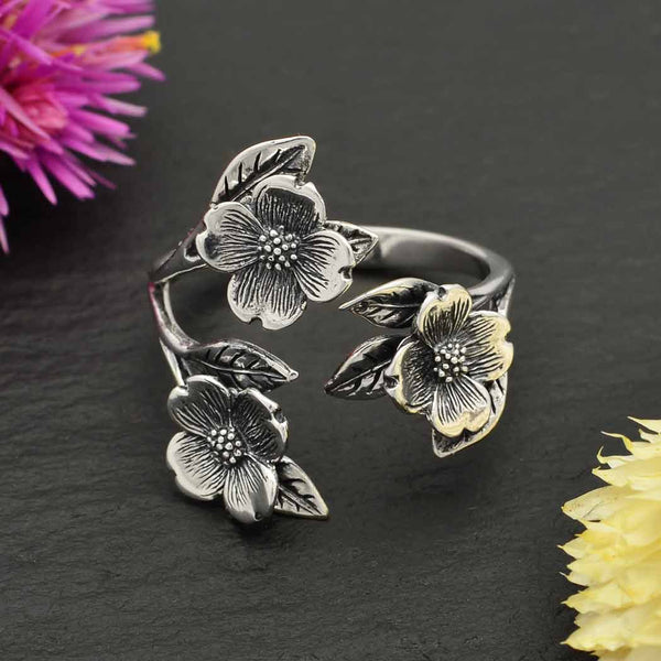 Dogwood & Leaf Ring