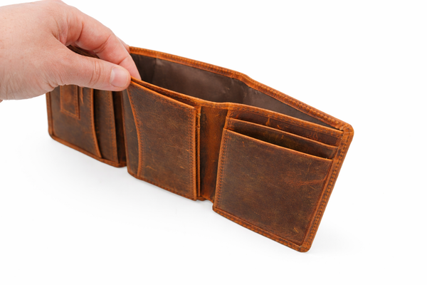 Distressed Trifold Wallet