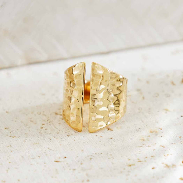Hammered Shield Ring