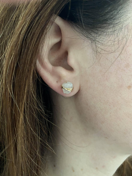 Comet Studs - Moonstone