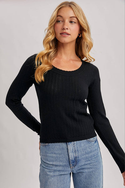 L/S POINTELLE TOP