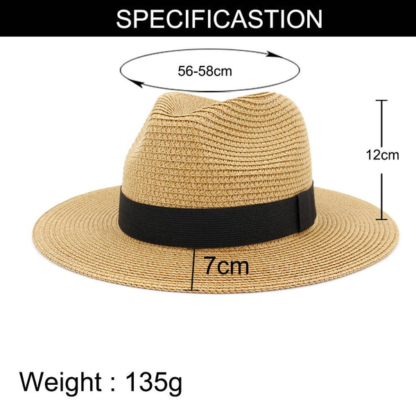 Straw hat w/ black band