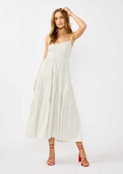 Striped Tiered Maxi Dress