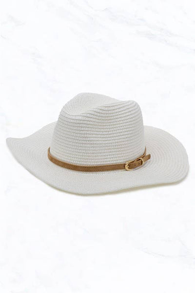 Straw Fedora with Belt