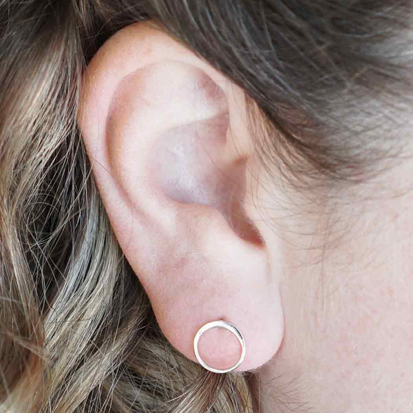 Nina Designs - Open Circle Post Earring: Sterling Silver / 10mm