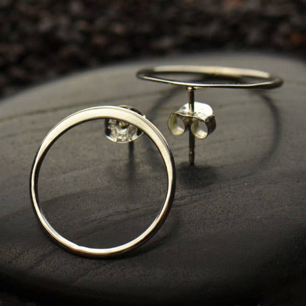Nina Designs - Open Circle Post Earring: Sterling Silver / 10mm