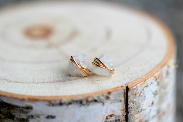 Comet Studs - Moonstone