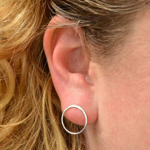 Nina Designs - Open Circle Post Earring: Sterling Silver / 10mm