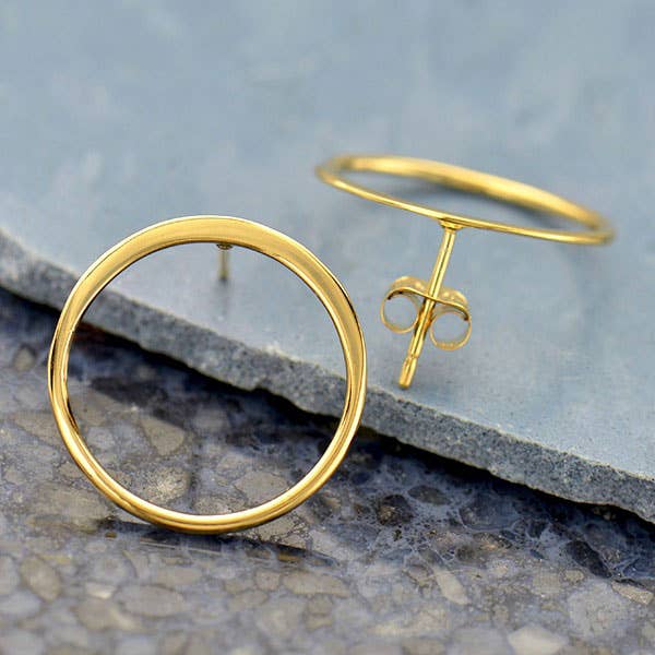 Nina Designs - Open Circle Post Earring: Sterling Silver / 10mm