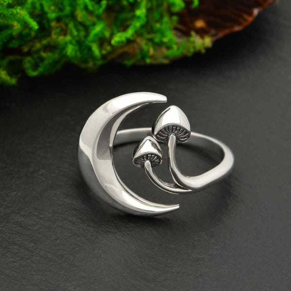 Moon and Mushroom Adj Ring