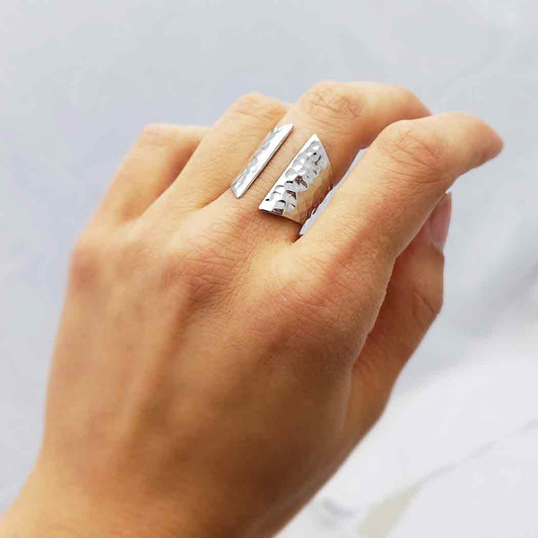 Hammered Shield Ring
