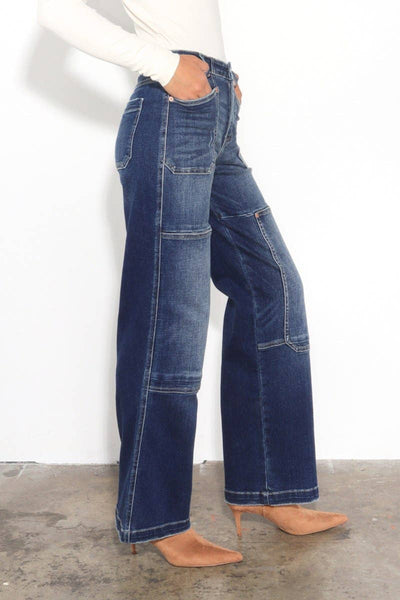 WIDE LEG POCKET JEANS