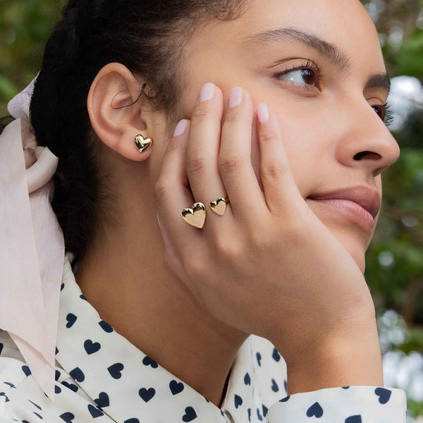Lg Hearts Adj Ring